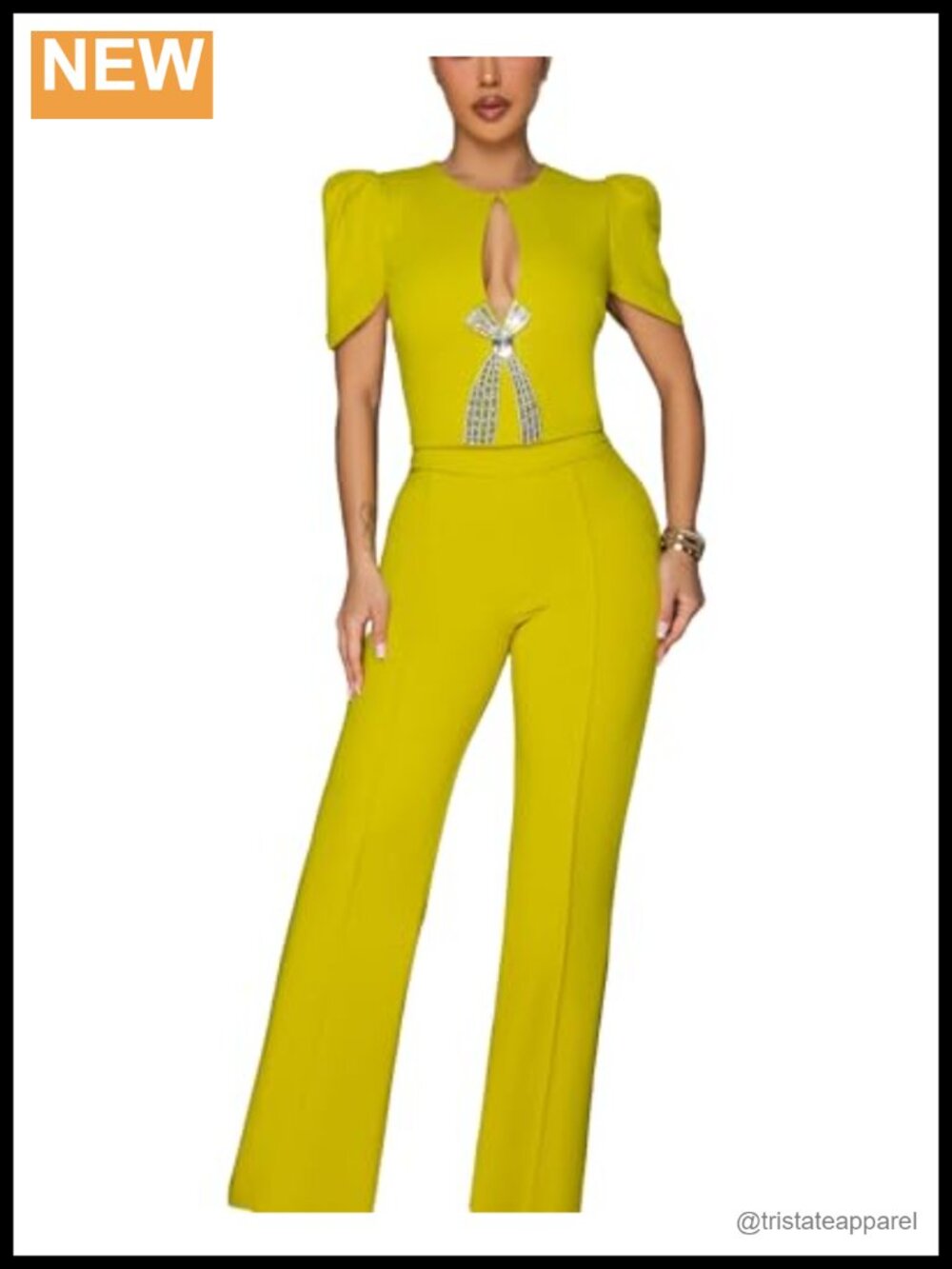 Elegant Women's Jumpsuit Short Sleeve Straight Leg Business Party